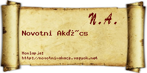 Novotni Akács névjegykártya